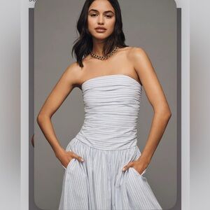 Joe's Jeans The Reina Strapless Linen Blend Midi Dress